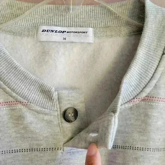 DUNLOP MOTORSPORT Men's Sweatshirt Size Medium Gray Soft Long Sleeve Crewneck - Picture 13 of 14